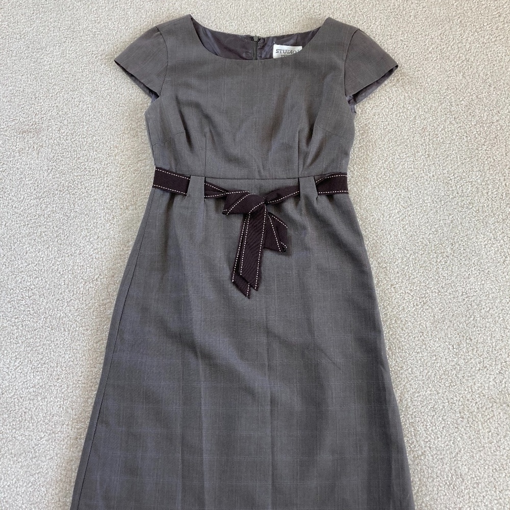 Brown Plaid Sleeveless Dress